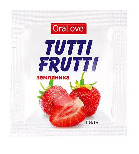 Пробник гель-смазки Tutti-frutti с земляничным вкусом - 4 гр. - Биоритм - купить с доставкой в Находке