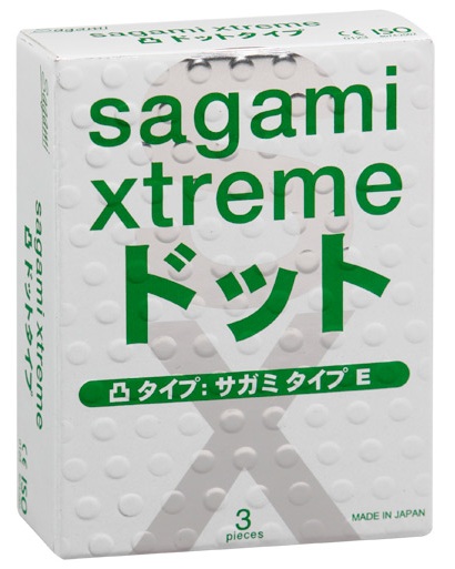 Презервативы Sagami Xtreme SUPER DOTS с точками - 3 шт. - Sagami - купить с доставкой в Находке