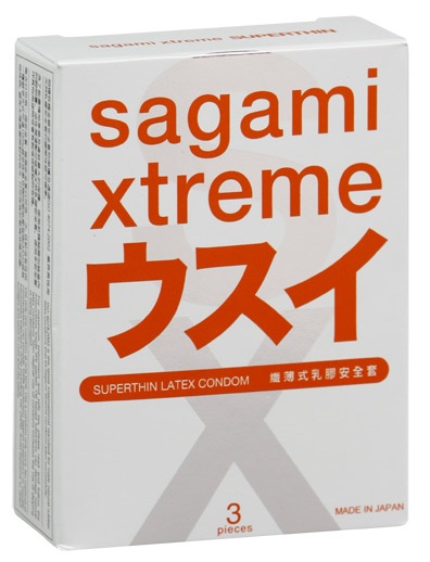 Ультратонкие презервативы Sagami Xtreme SUPERTHIN - 3 шт. - Sagami - купить с доставкой в Находке