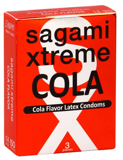 Ароматизированные презервативы Sagami Xtreme COLA - 3 шт. - Sagami - купить с доставкой в Находке