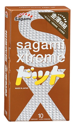 Презервативы Sagami Xtreme FEEL UP с точечной текстурой и линиями прилегания - 10 шт. - Sagami - купить с доставкой в Находке
