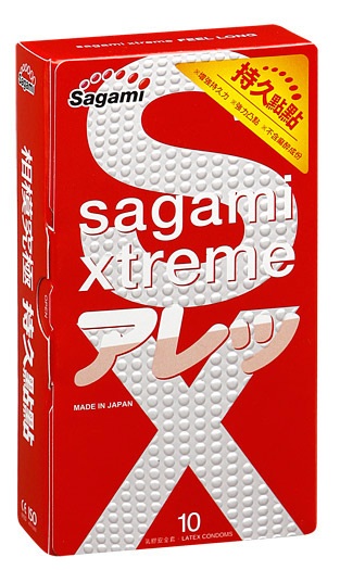 Утолщенные презервативы Sagami Xtreme Feel Long с точками - 10 шт. - Sagami - купить с доставкой в Находке