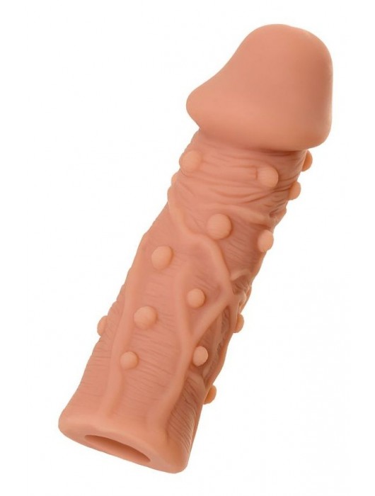 Телесная реалистичная насадка KOKOS Extreme Sleeve 06 с дополнительной стимуляцией - 12,7 см. - KOKOS - в Находке купить с доставкой