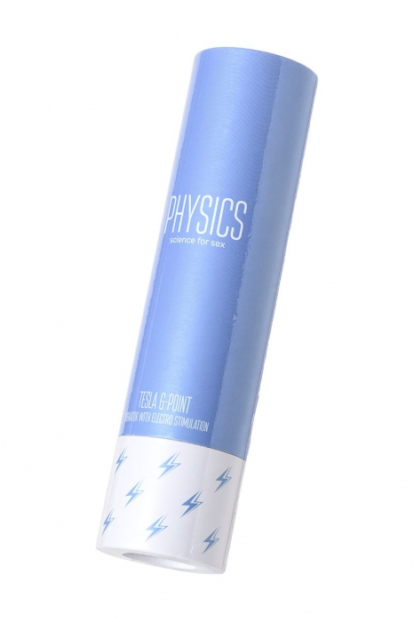 Голубой силиконовый вибратор с электростимуляцией TESLA G-POINT - 21 см. - ToyFa - купить с доставкой в Находке
