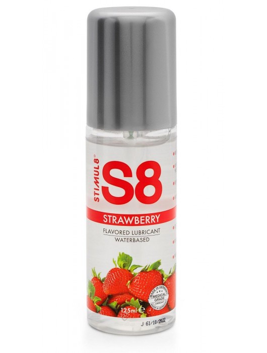 Смазка на водной основе S8 Flavored Lube со вкусом клубники - 125 мл. - Stimul8 - купить с доставкой в Находке