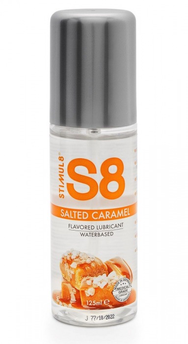 Смазка на водной основе S8 Flavored Lube со вкусом соленой карамели - 125 мл. - Stimul8 - купить с доставкой в Находке