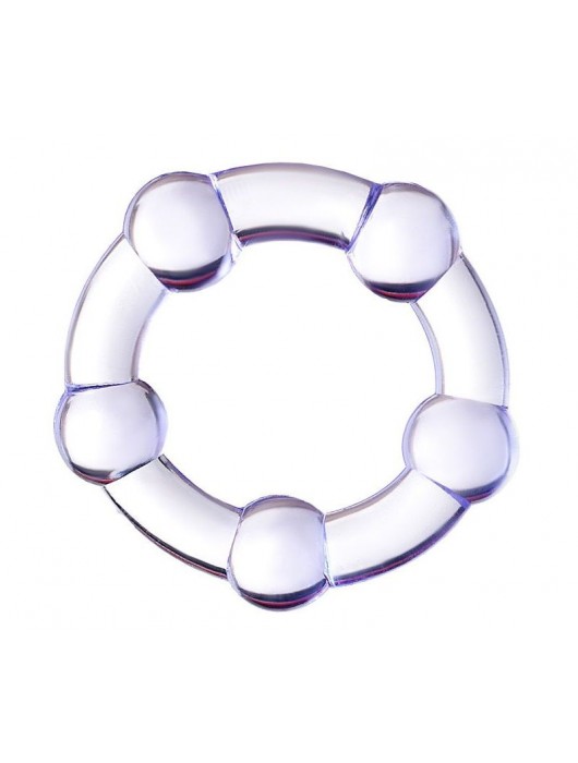 Фиолетовое эрекционное кольцо на пенис с бусинами - Штучки-дрючки - в Находке купить с доставкой