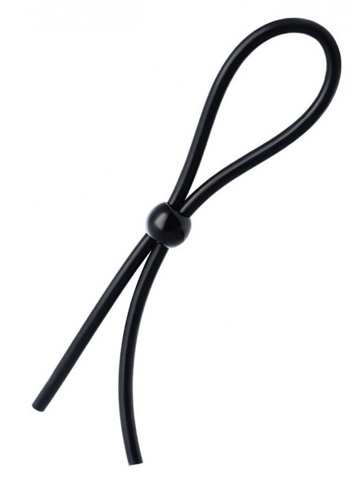 Черное лассо на пенис с одной бусиной - A-toys - в Находке купить с доставкой