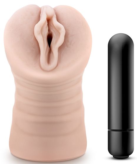 Телесный мастурбатор-вагина с вибропулей Ashley - Blush Novelties - в Находке купить с доставкой