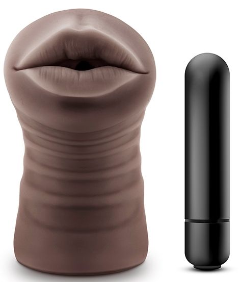 Коричневый мастурбатор-ротик Heather - Blush Novelties - в Находке купить с доставкой