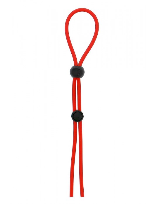 Красное лассо на пенис с двумя бусинами STRETCHY LASSO CAGE - Dream Toys - в Находке купить с доставкой