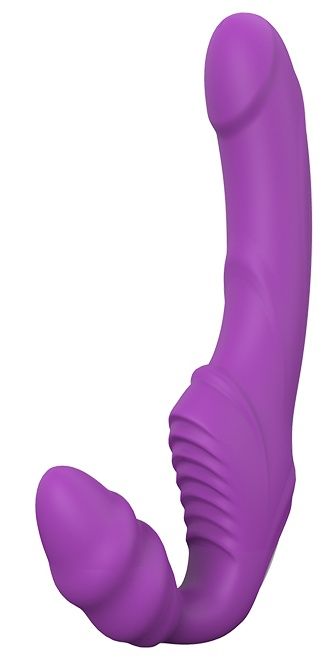 Фиолетовый безремневой вибрострапон DOUBLE DIPPER - Dream Toys - купить с доставкой в Находке