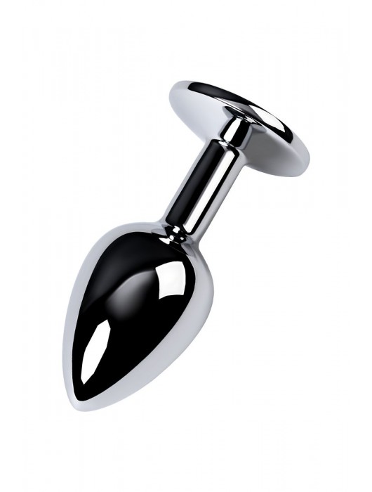 Серебристая конусовидная анальная пробка с фиолетовым кристаллом - 7 см. - ToyFa - купить с доставкой в Находке