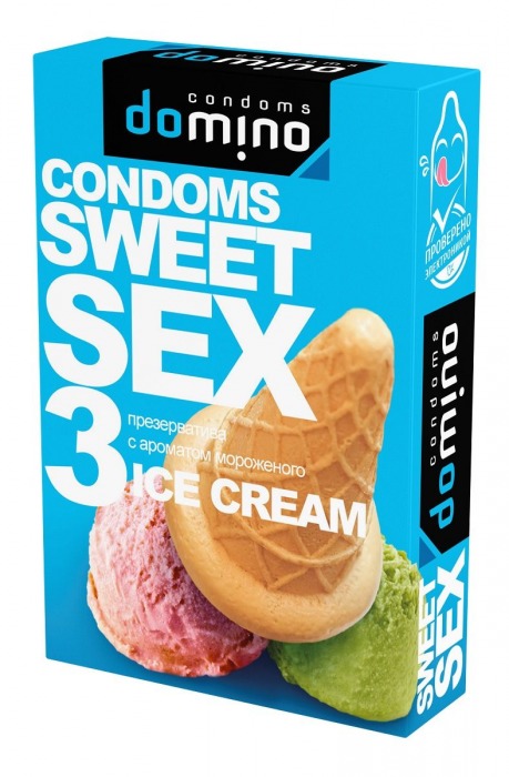 Презервативы для орального секса DOMINO Sweet Sex с ароматом мороженого - 3 шт. - Domino - купить с доставкой в Находке