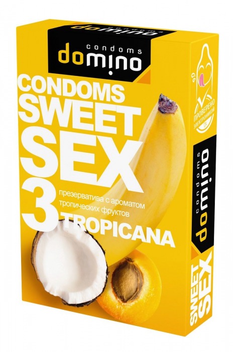 Презервативы для орального секса DOMINO Sweet Sex с ароматом тропических фруктов - 3 шт. - Domino - купить с доставкой в Находке