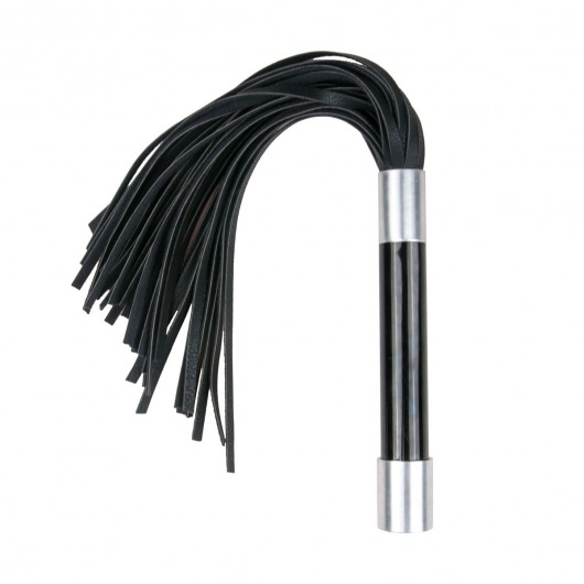 Черная плеть Easytoys Flogger With Metal Grip - 38 см. - Easy toys - купить с доставкой в Находке