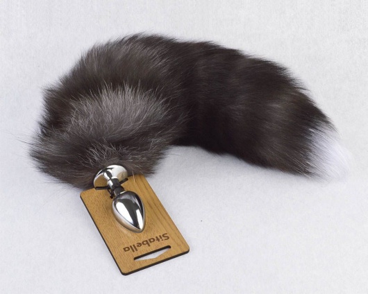 Серебристая анальная пробка с пушистым хвостиком - Sitabella - купить с доставкой в Находке