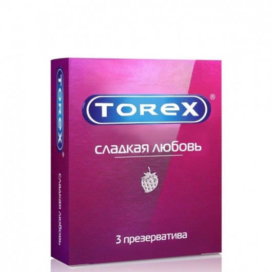 Презервативы Torex  Сладкая любовь  с ароматом клубники - 3 шт. - Torex - купить с доставкой в Находке