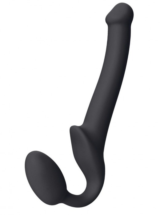 Черный безремневой страпон Silicone Bendable Strap-On S - Strap-on-me - купить с доставкой в Находке