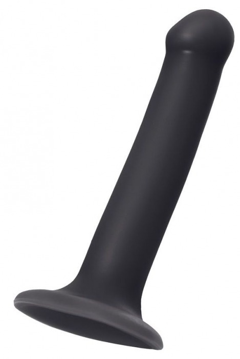 Черный фаллос на присоске Silicone Bendable Dildo M - 18 см. - Strap-on-me - купить с доставкой в Находке