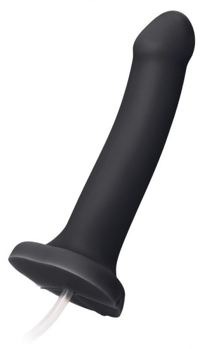 Черный фаллос с имитацией эякуляции Silicon Cum Dildo L - 19,6 см. - Strap-on-me - купить с доставкой в Находке