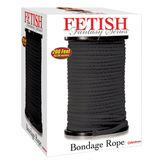 Черная веревка для связывания Bondage Rope - 60,9 м. - Pipedream - купить с доставкой в Находке