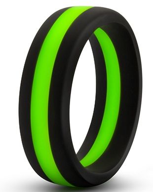 Черно-зеленое эрекционное кольцо Silicone Go Pro Cock Ring - Blush Novelties - в Находке купить с доставкой