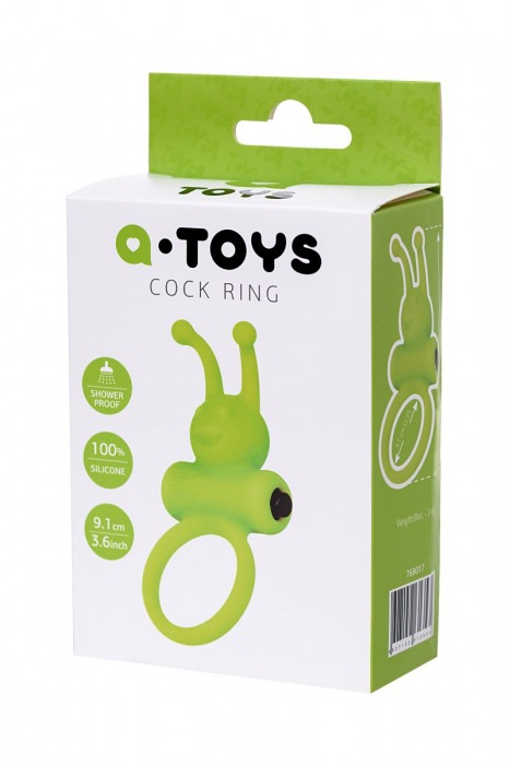 Зеленое эрекционное виброкольцо на пенис Cock Ring - A-toys - в Находке купить с доставкой