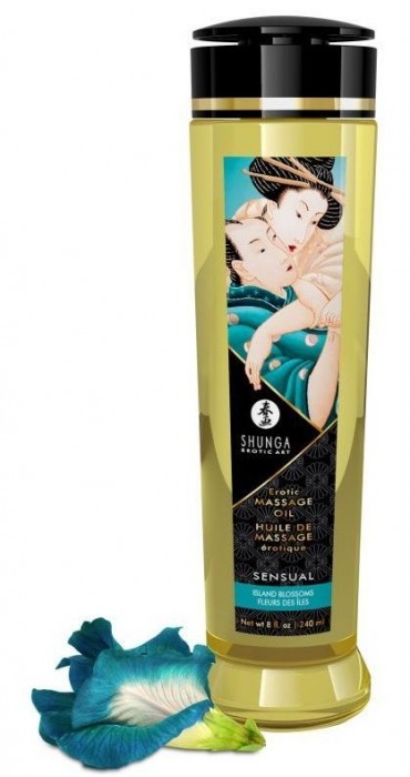 Массажное масло Sensual с цветочным ароматом - 240 мл. - Shunga - купить с доставкой в Находке