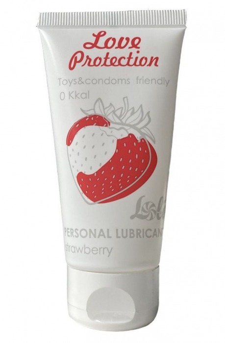 Лубрикант на водной основе с ароматом малины Love Protection Strawberry - 50 мл. - Lola Games - купить с доставкой в Находке