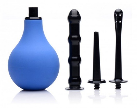 Анальный душ с 3 насадками Premium One-way Valve Anal Douche Set - XR Brands - купить с доставкой в Находке
