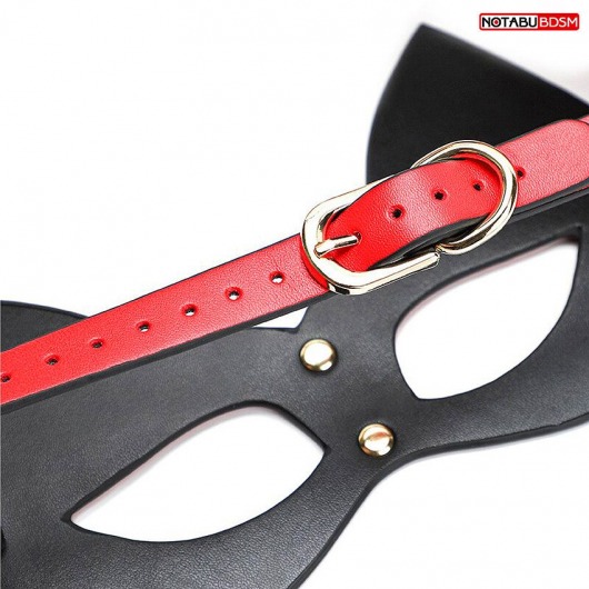 Красно-черная игровая маска с ушками - Notabu - купить с доставкой в Находке