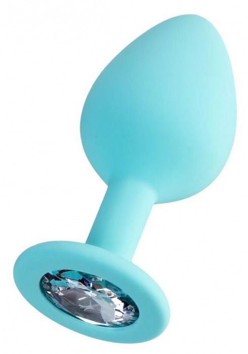 Мятная анальная втулка Brilliant с прозрачным кристаллом - 8 см. - ToyFa - купить с доставкой в Находке