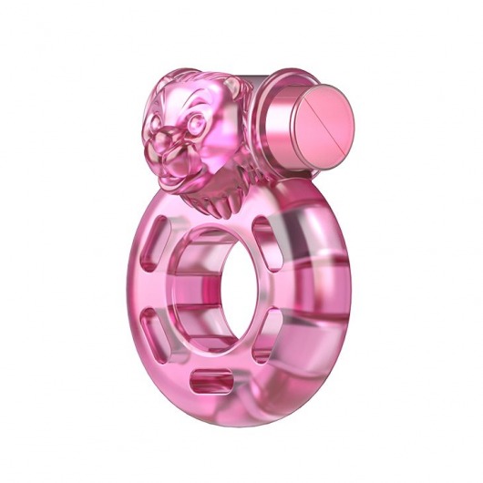 Розовое эрекционное виброкольцо Pink Bear - Baile - в Находке купить с доставкой