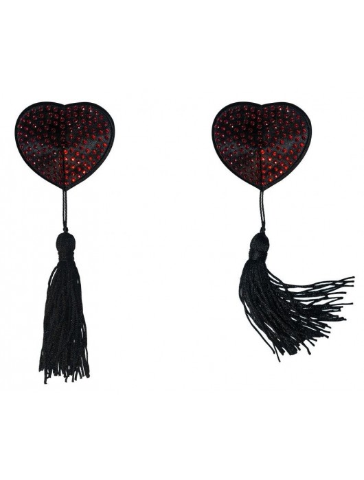 Черно-красные пэстисы-сердечки Evans с кисточками - Lola Lingerie купить с доставкой