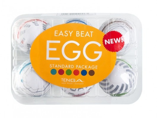 Набор из 6 мастурбаторов Tenga EGG Easy Beat с различным рельефом - Tenga - в Находке купить с доставкой