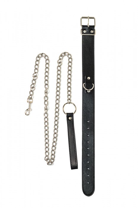 Черный ошейник с поводком Wild - Lola Games - купить с доставкой в Находке