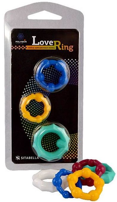Набор из 3 цветных эрекционных колец Love Ring - Sitabella - в Находке купить с доставкой