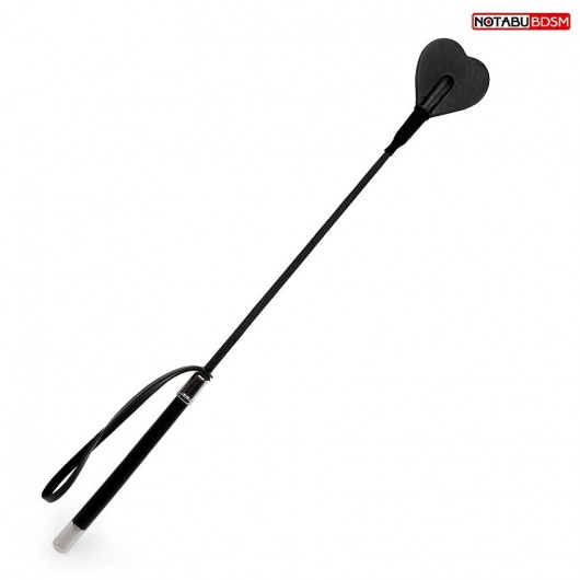 Черный стек с наконечником-сердечком - 54 см. - Notabu - купить с доставкой в Находке