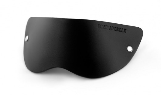 Черная плотная кожаная маска на глаза - БДСМ Арсенал - купить с доставкой в Находке