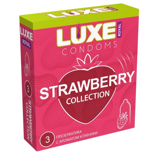 Презервативы с ароматом клубники LUXE Royal Strawberry Collection - 3 шт. - Luxe - купить с доставкой в Находке