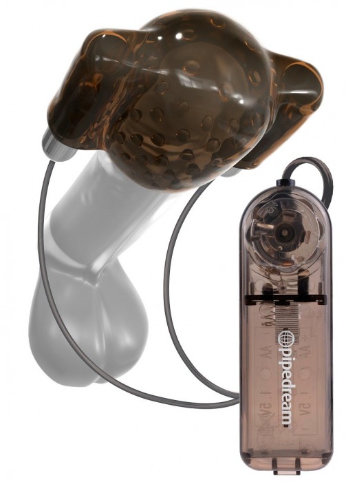 Дымчатый вибростимулятор головки пениса Dual Vibrating Head Teaser - Pipedream - в Находке купить с доставкой