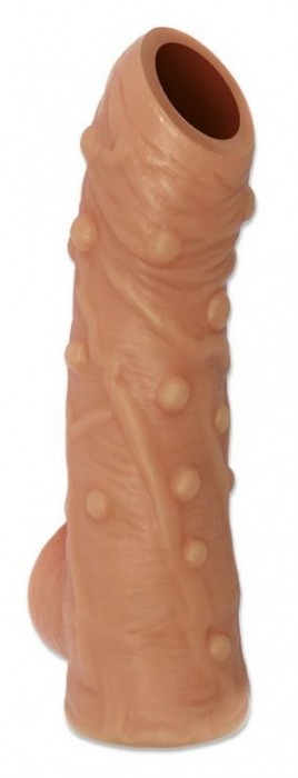 Телесная насадка с пупырышками и открытой головкой Nude Sleeve M - 12 см. - KOKOS - в Находке купить с доставкой