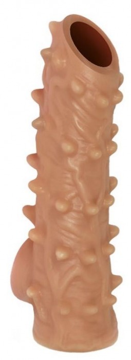 Телесная насадка с шипами и открытой головкой Nude Sleeve L - 14 см. - KOKOS - в Находке купить с доставкой