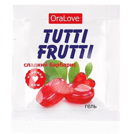 Гель-смазка Tutti-frutti со вкусом барбариса - 4 гр. - Биоритм - купить с доставкой в Находке