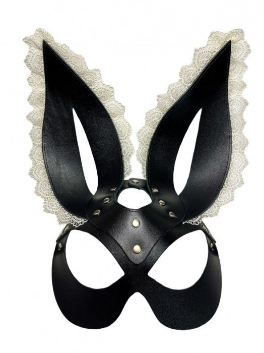 Маска зайки с бежевым кружевом на ушках - БДСМ Арсенал - купить с доставкой в Находке