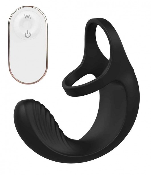Черный анальный стимулятор с эрекционными кольцами Remote Couple Teaser - Dream Toys - в Находке купить с доставкой