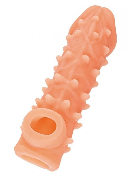 Телесная закрытая насадка с пупырышками Cock Sleeve Size L - 17,6 см. - KOKOS - в Находке купить с доставкой
