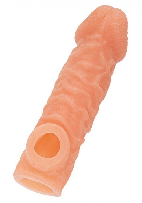 Телесная закрытая насадка с шершавой головкой Cock Sleeve Size L - 17,6 см. - KOKOS - в Находке купить с доставкой