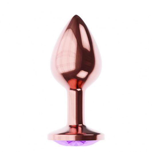 Пробка цвета розового золота с фиолетовым кристаллом Diamond Amethyst Shine L - 8,3 см. - Lola Games - купить с доставкой в Находке